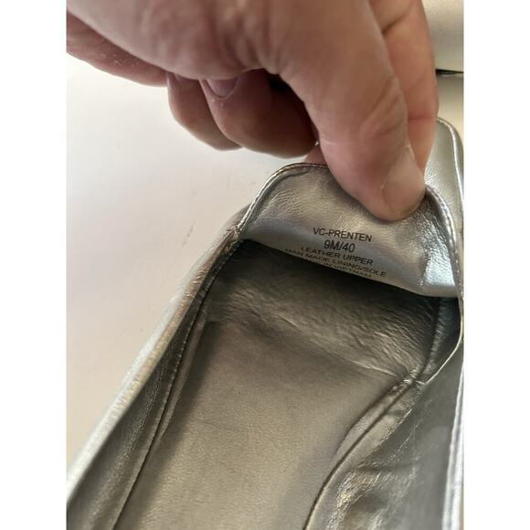 Vince Camuto Shoes Silver Flat Loafer Leather Size 9 M - Picture 7 of 10